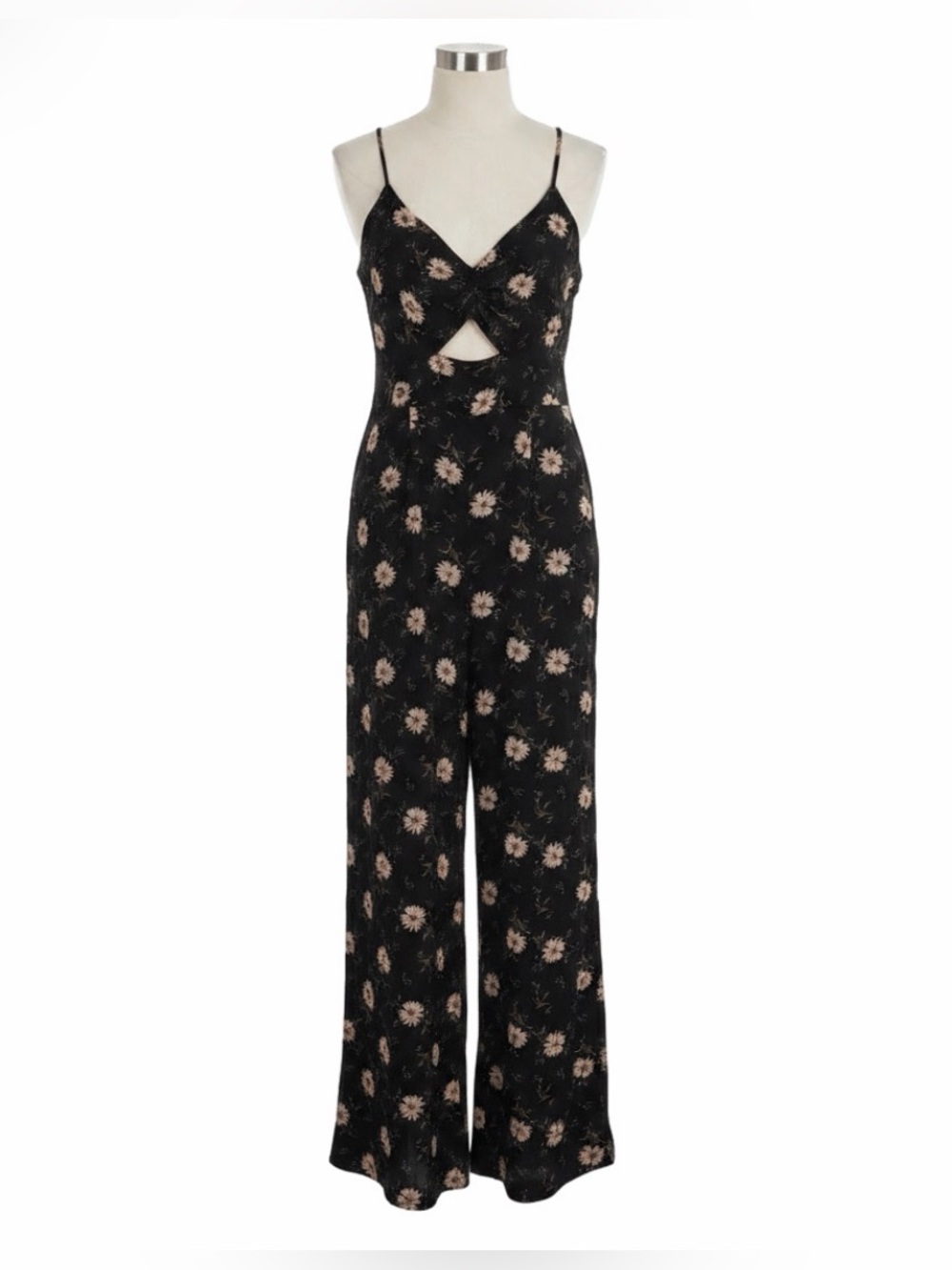 American Eagle Outfitters Black Floral wide leg Jumpsuit - large